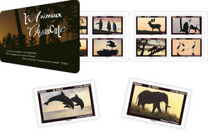 Carnet de 12 timbres - Animaux au crépuscule - Lettre Verte