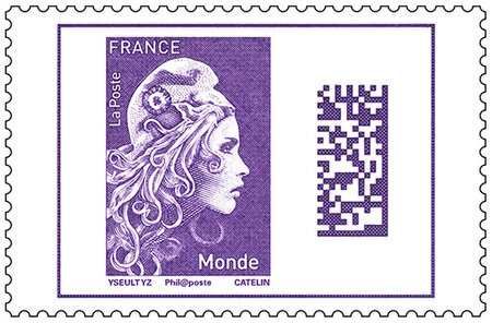 Timbre Marianne l'engagée - Violet - Monde