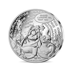 Astérix - gourmandise - monnaie de 10€ argent colorisée