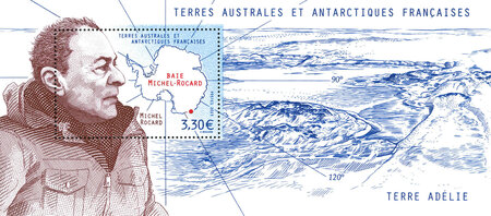 Bloc 1 timbre TAAF - Michel Rocard