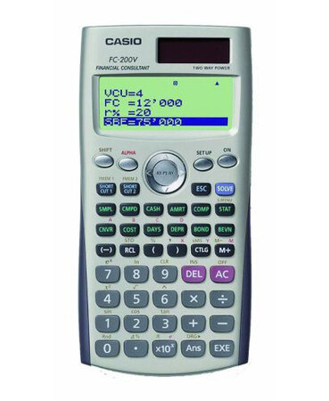 Calculatrice financière 12 chiffres, programmable, FC200 V CASIO