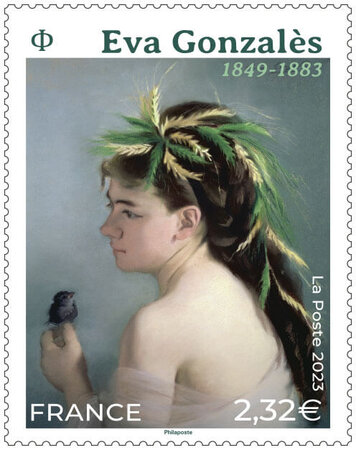 Timbre - Eva Gonzales (1849-1883) - Lettre verte