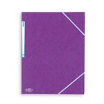 Chemise 3 Rabats et Elastique Top File A4 Carton Violet ELBA