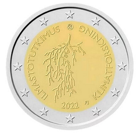 Monnaie 2 euros commémorative finlande 2022 - le climat