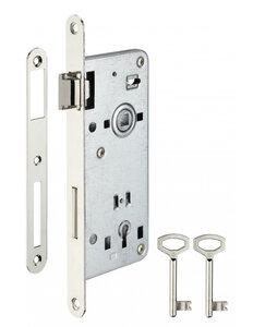 THIRARD - Serrure encastrable à clé pour porte de chambre  carré 8mm  axe 50mm  entr'axe 90mm  bouts ronds  2 clés