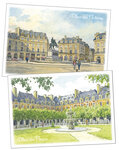 Lot de 6 cartes postales - Eté - Places et Fontaines de Paris