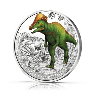 Pièce de monnaie 3 euro Autriche 2022 – Pachycephalosaure