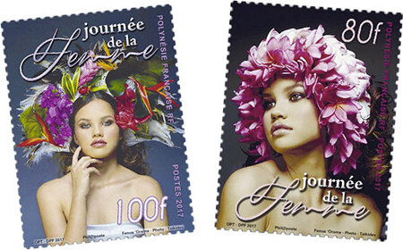Polynésie Française - Journée de la Femme - Lot de 2 timbres