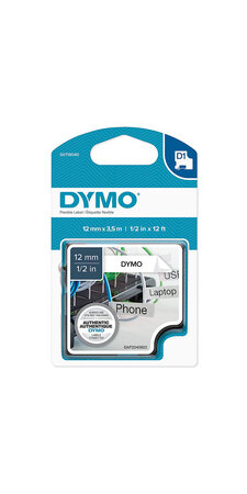 DYMO LabelManager cassette ruban D1 hautes performances  Nylon Flexible  12mm x 3 5m  Noir/Blanc