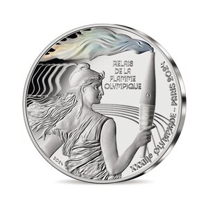 Jeux Olympiques de Paris 2024 - Monnaie de 10€ Argent - Relais de la Flamme Olympique