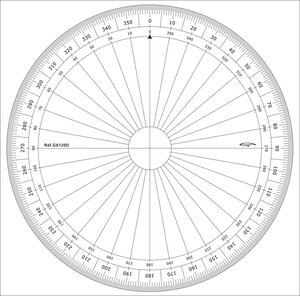 Rapporteur cercle entier degrés Ø 20 cm