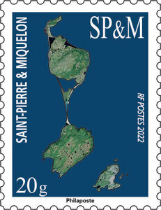 Timbre Saint Pierre et Miquelon - Carte de Saint Pierre et Miquelon - 20g - Local