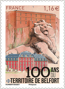 Timbre - 100 ans du Territoire de Belfort - Lettre verte