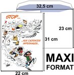 Maxi grande carte géante départ retraite gaston lagaffe franquin avec enveloppe