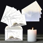 Lot 5 cartes remerciements condoléances +5 enveloppes blanches format 9x14cm