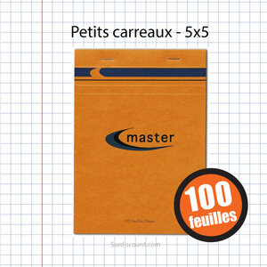 Bloc notes 105x148 a6 petits carreaux 5x5 100f master