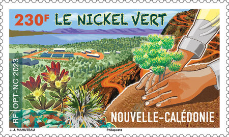 Timbre Nouvelle Calédonie - Le nickel vert