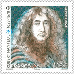 Timbre - Robert Nanteuil (1623-1678) - Lettre verte