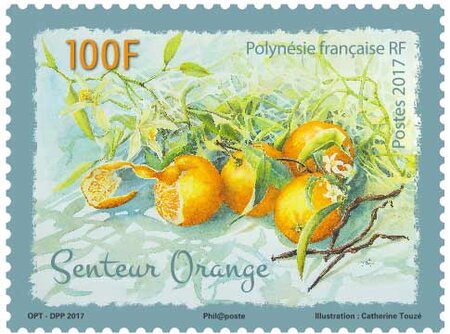 Polynésie Française - Timbre Senteur Orange