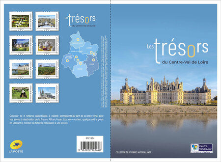 Collector 8 timbres - Les trésors du Val de Loire - Lettre Verte