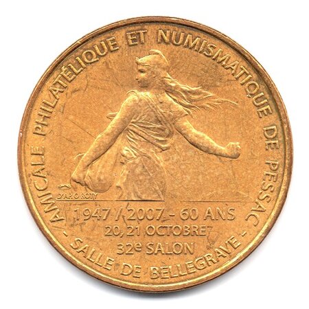 Mini médaille monnaie de paris 2007 - amicale philatélique et numismatique de pessac