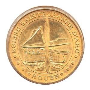 Mini médaille monnaie de paris 2008 - eglise sainte jeanne d’arc