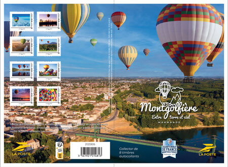  Collector 8 timbres - Championnat de France de Montgolfière - Lettre Verte