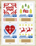Carnet de timbres à gratter - Plus que des vœux - 12 timbres autocollants