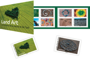Carnet de 12 timbres - Land Art - Lettre Verte
