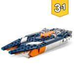 Lego 31126 creator 3 en 1 l'avion supersonique  se transforme en hélicoptere et en bateau  pour enfants de 7 ans et plus
