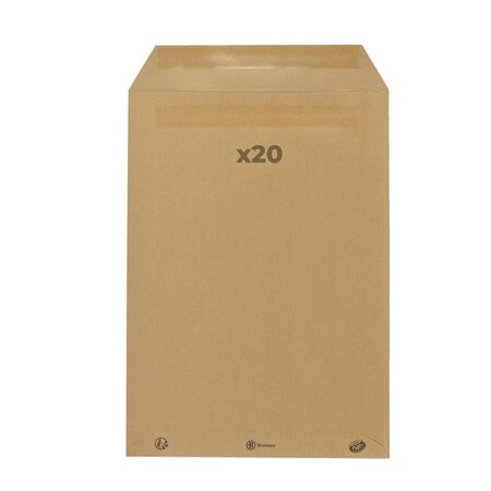 20 enveloppes en papier kraft 90 g - 22 9 x 32 4 cm