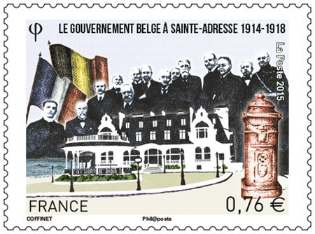 Timbre Le gouvernement belge à Sainte-Adresse 1914 - 1918