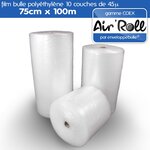 Lot de 20 rouleaux de film bulle d'air largeur 75cm x longueur 100m - gamme air'roll coex