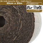Lot de 6 rouleaux de film bulle d'air largeur 50cm x longueur 50m  - gamme air'roll kraft