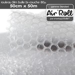 Lot de 20  rouleaux de film bulle d'air largeur 50 cm x longueur 50 mètres - gamme air'roll strandard