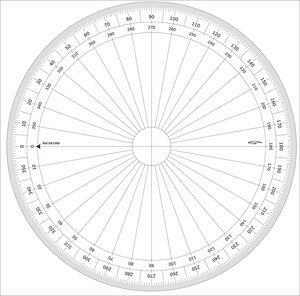 Rapporteur cercle entier degrés Ø 30 cm