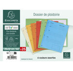 Paquet De 25 Dossiers De Plaidoirie Pour/contre Carte Lustrée 25x32cm - Couleurs Assorties - X 5 - Exacompta