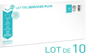 Prêt-à-Poster - Lettre Services Plus - 20g - Format DL - Enveloppes en lot de 10
